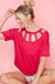 Short Sleeve Top with Cut Out Collar LECCE