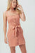 Smocked button through bow tie belted dress LECCE