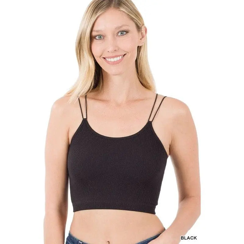 Ribbed seamless double strap brami Zenana