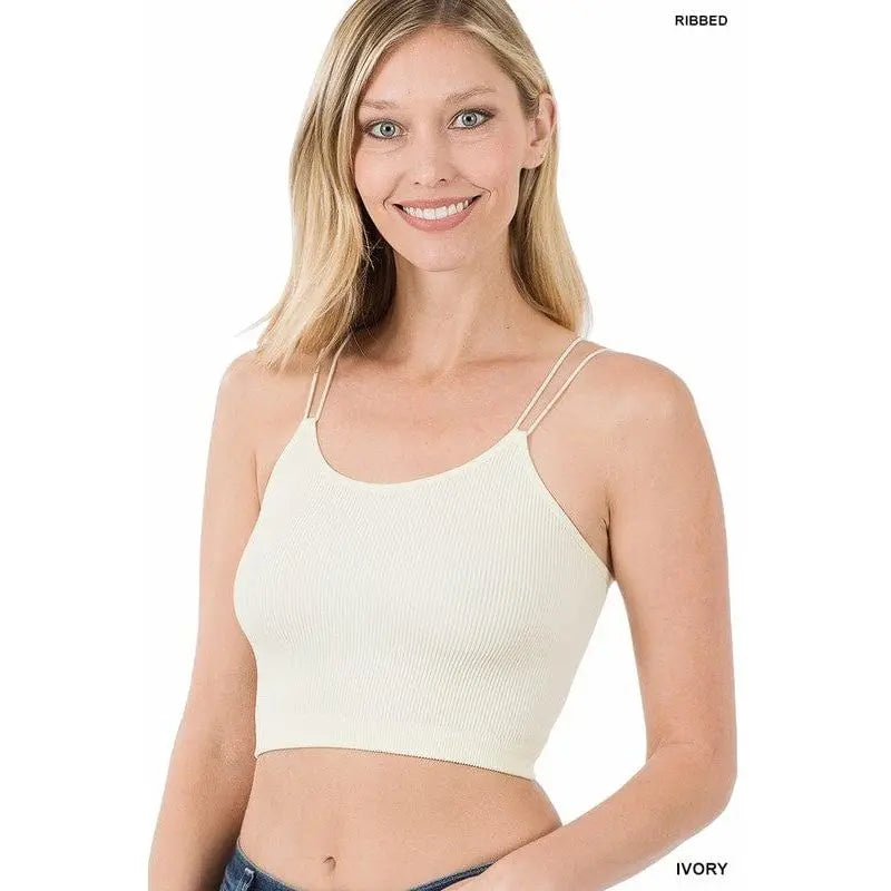 Ribbed seamless double strap brami Zenana