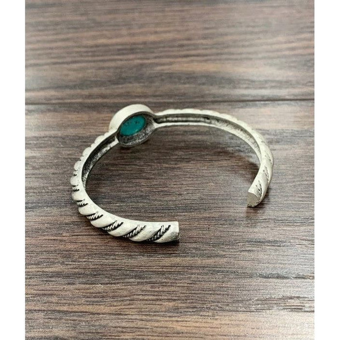 Natural turquoise "C" cuff bracelet