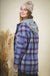 Women's Plaid Checked Button Down Hoodie Jacket - Cozy Shacket with Fringe Hem Very j