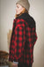Plaid checked button down cozy hoodie jacket