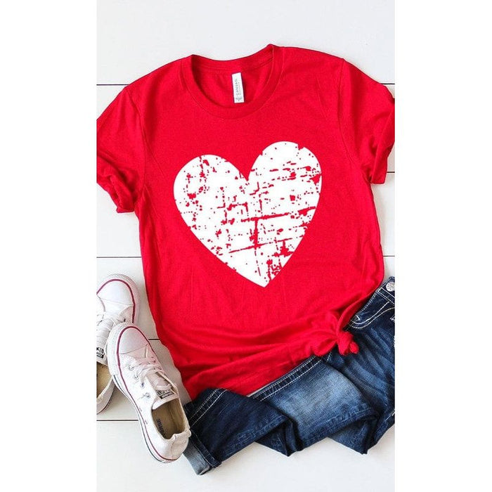 Distressed heart graphic tee