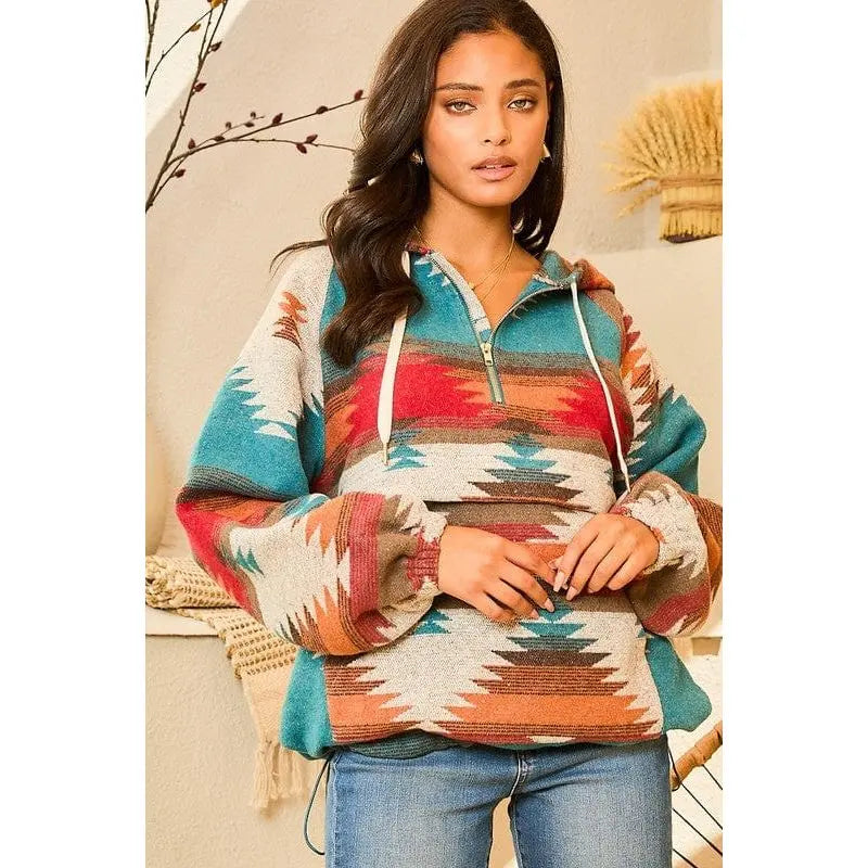 Sudadera con capucha azteca para mujer
