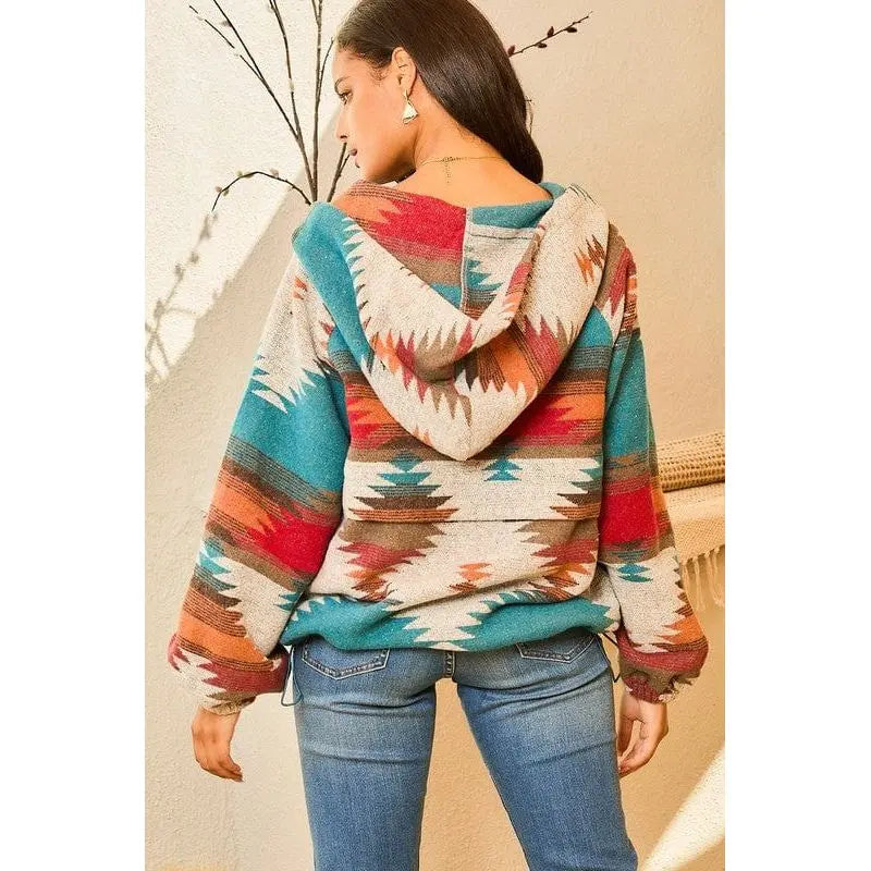 Sudadera con capucha azteca para mujer