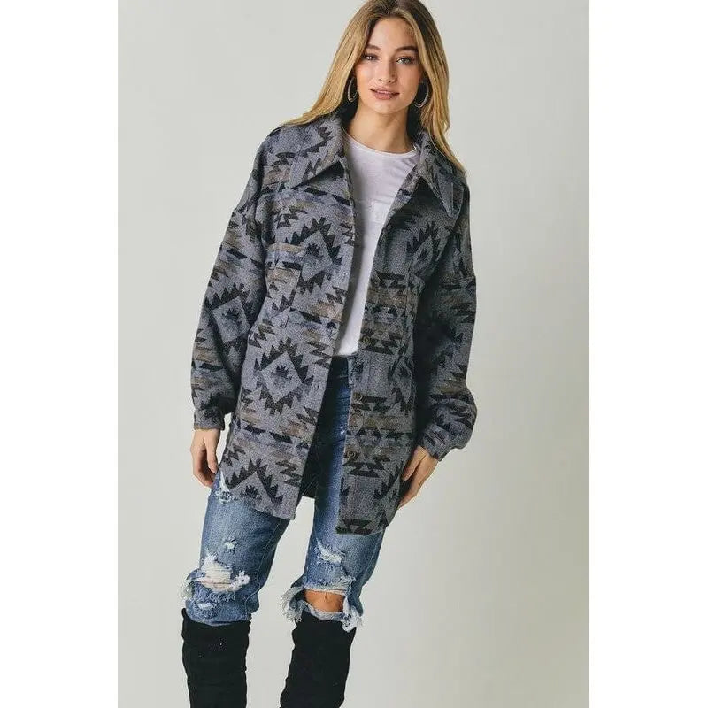 Chaqueta estampada con botones