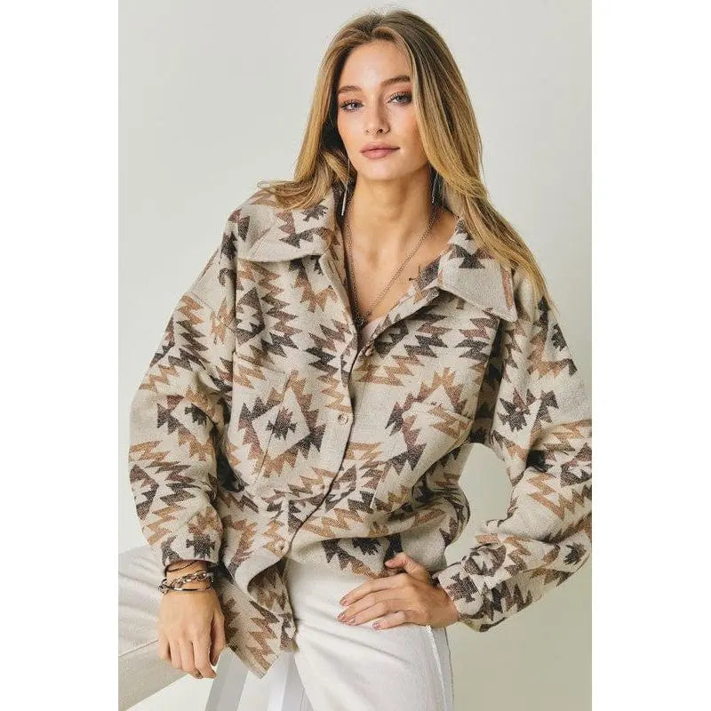Chaqueta estampada con botones