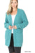 Puff Sleeve Popcorn Cardigan With Pockets Zenana