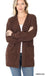 Puff Sleeve Popcorn Cardigan With Pockets Zenana