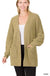 Puff Sleeve Popcorn Cardigan With Pockets Zenana