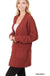 Puff Sleeve Popcorn Cardigan With Pockets Zenana