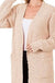 Puff Sleeve Popcorn Cardigan With Pockets Zenana