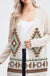 Aztec knit long sleeve cardigan