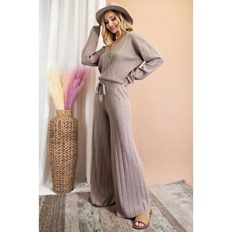 Ribbed straight leg knit pants LECCE
