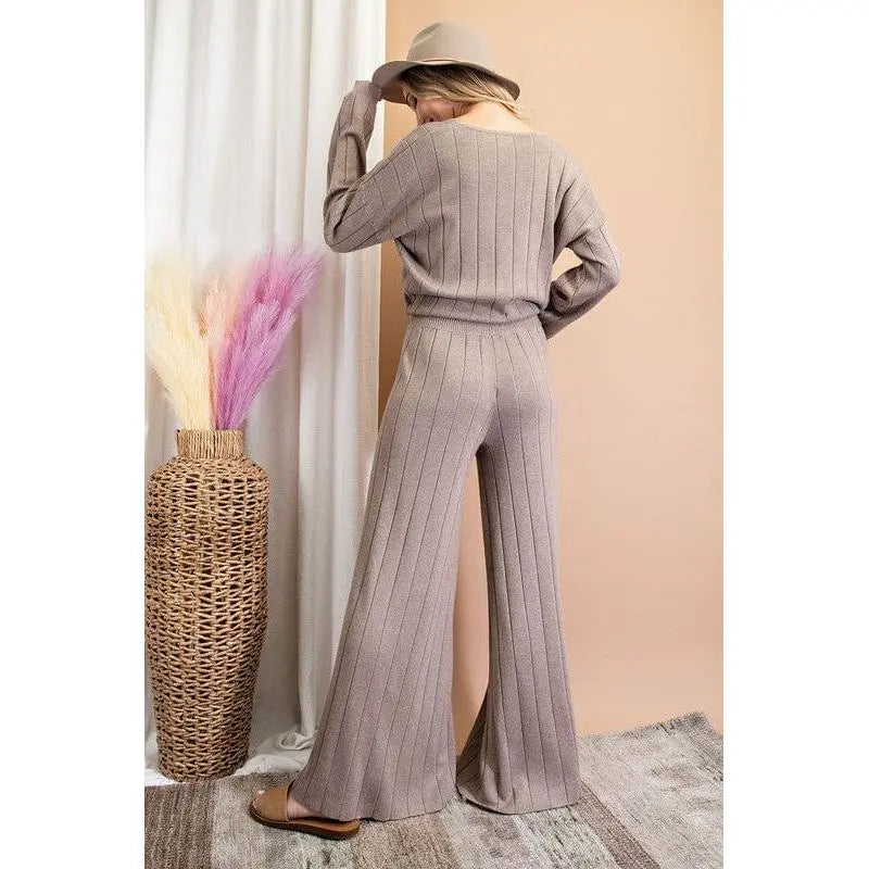Ribbed straight leg knit pants LECCE