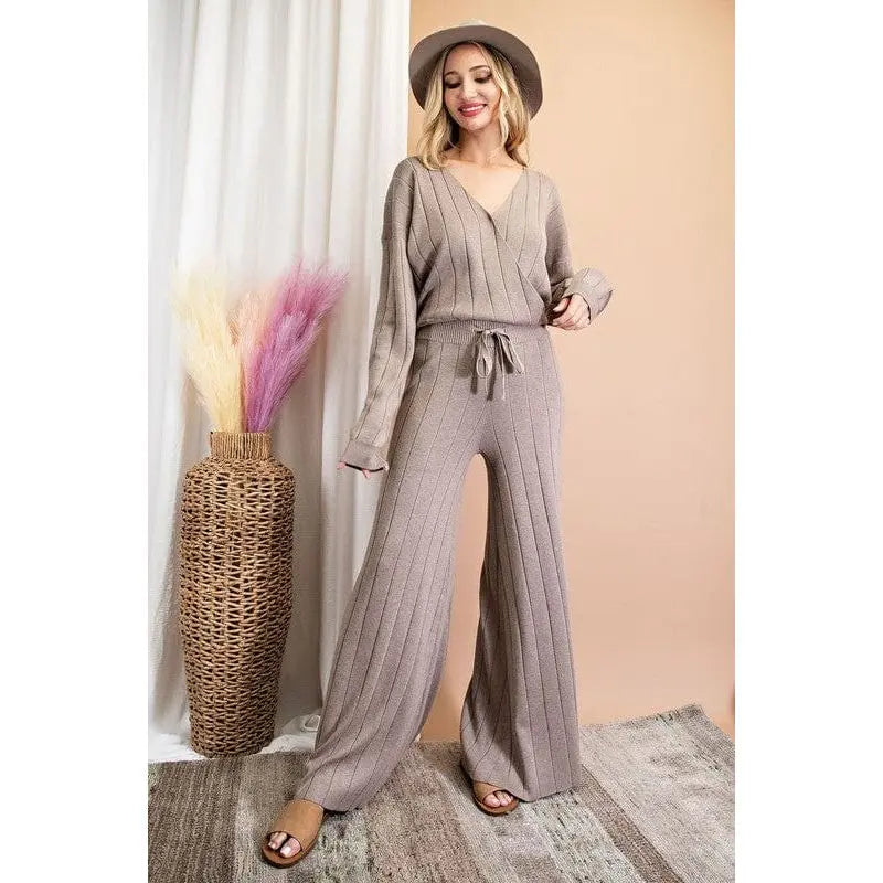 Ribbed straight leg knit pants LECCE