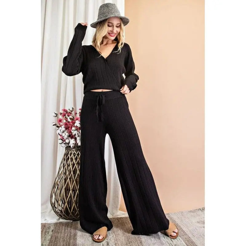 Ribbed straight leg knit pants LECCE