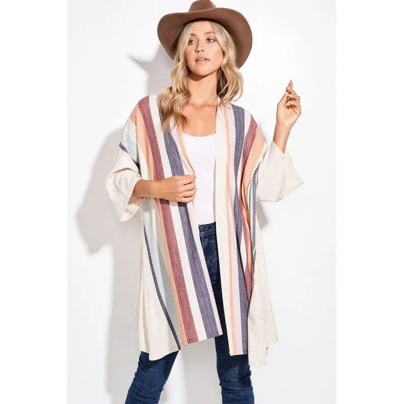 Stripe kimono cardigan