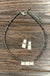 15" long, tiny 4mm navajo pearl necklace, bar turquoise pendant & earrings isac trading