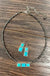 15" long, tiny 4mm navajo pearl necklace, bar turquoise pendant & earrings isac trading