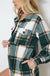 Plaid button up knee length long shirt jacket Madison