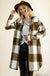 plaid midi shirt jacket