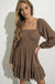Smock detail ruffle mini dress