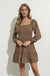 Smock detail ruffle mini dress
