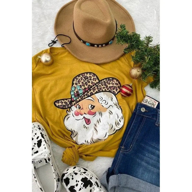 Leopard Hat Santa T-shirt L&B