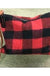 BUFFALO PLAID MAKE UP BAG RED