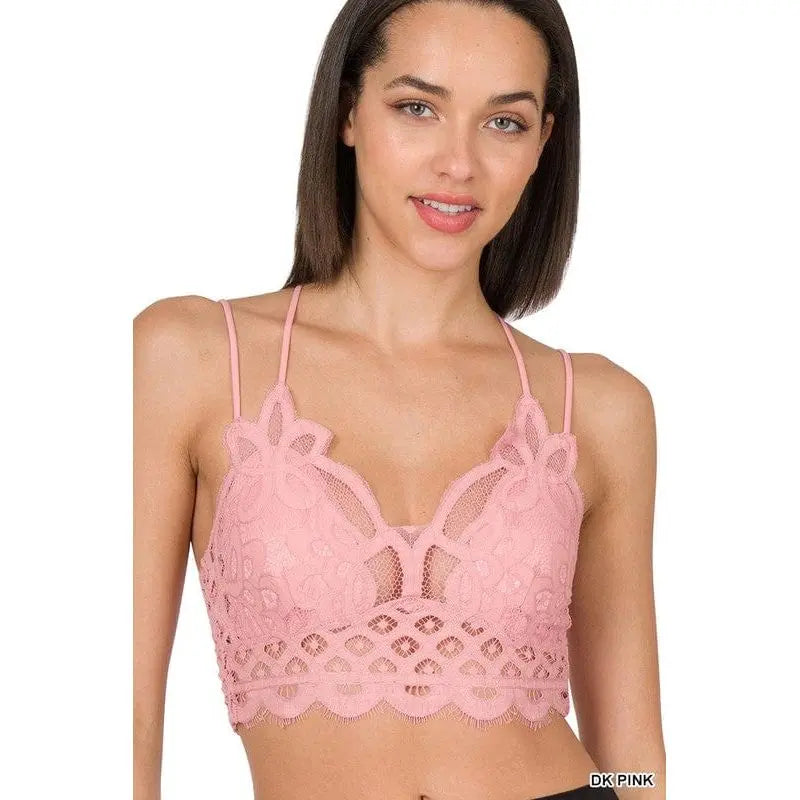 Crochet Lace Bralette With Bra Pads Zenana