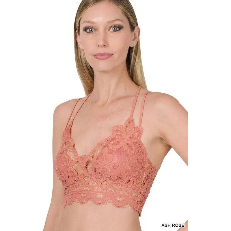 Crochet Lace Bralette With Bra Pads Zenana