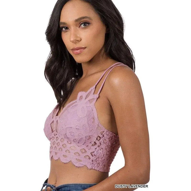 Crochet Lace Bralette With Bra Pads Zenana