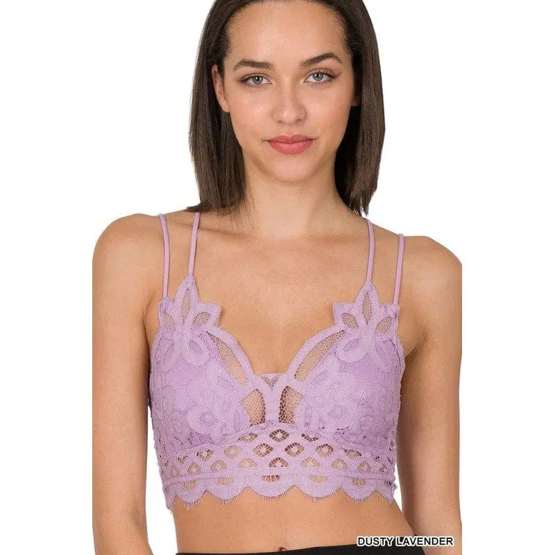 Crochet Lace Bralette With Bra Pads Zenana