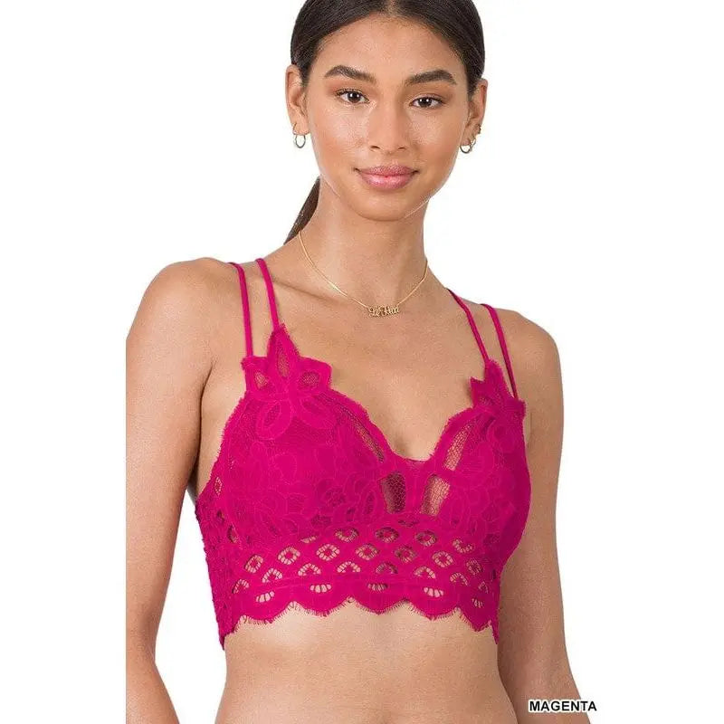 Crochet Lace Bralette With Bra Pads Zenana