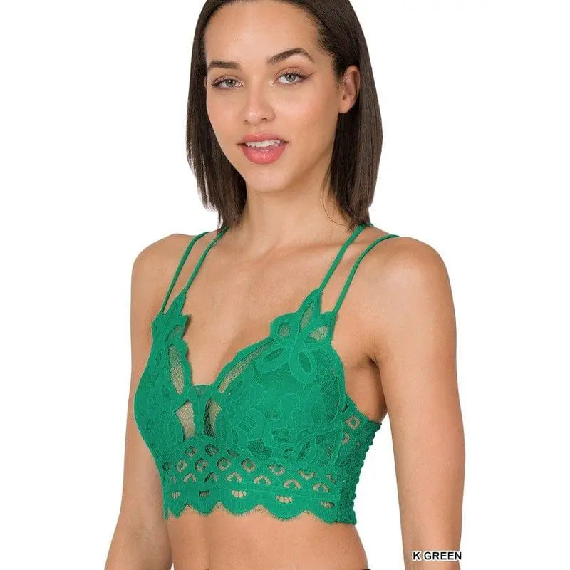 Crochet Lace Bralette With Bra Pads Zenana
