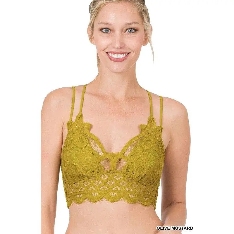Crochet Lace Bralette With Bra Pads Zenana