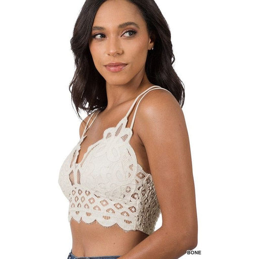 Crochet Lace Bralette With Bra Pads Zenana