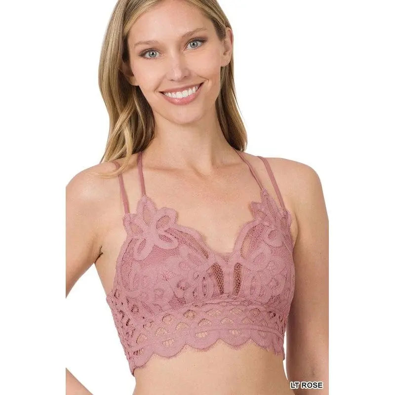 Crochet Lace Bralette With Bra Pads Zenana