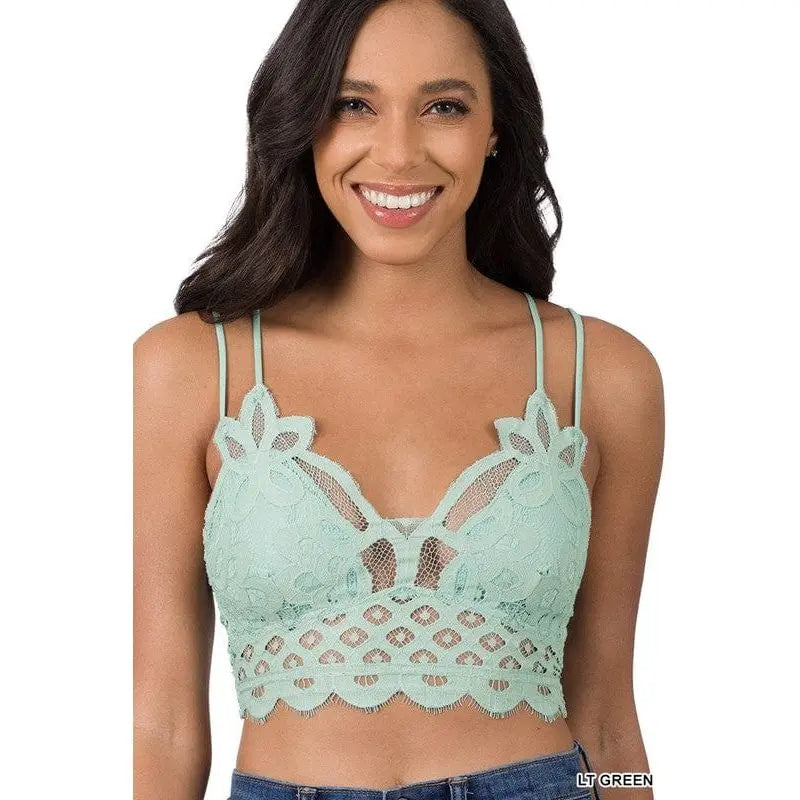Crochet Lace Bralette With Bra Pads Zenana