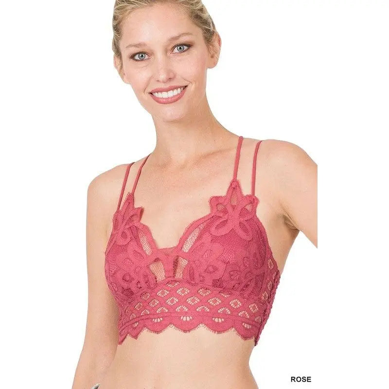 Crochet Lace Bralette With Bra Pads Zenana