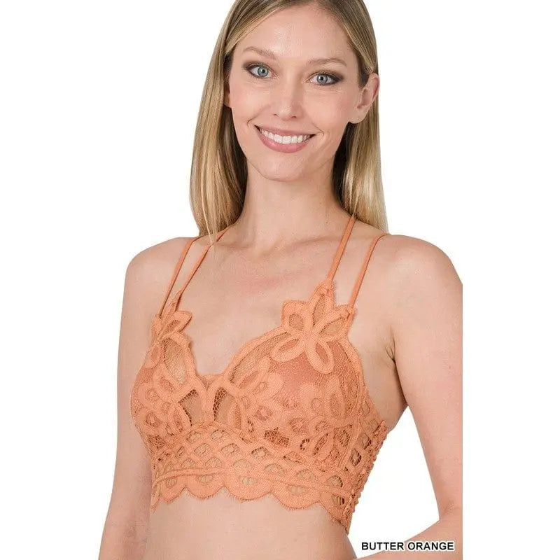 Crochet Lace Bralette With Bra Pads Zenana