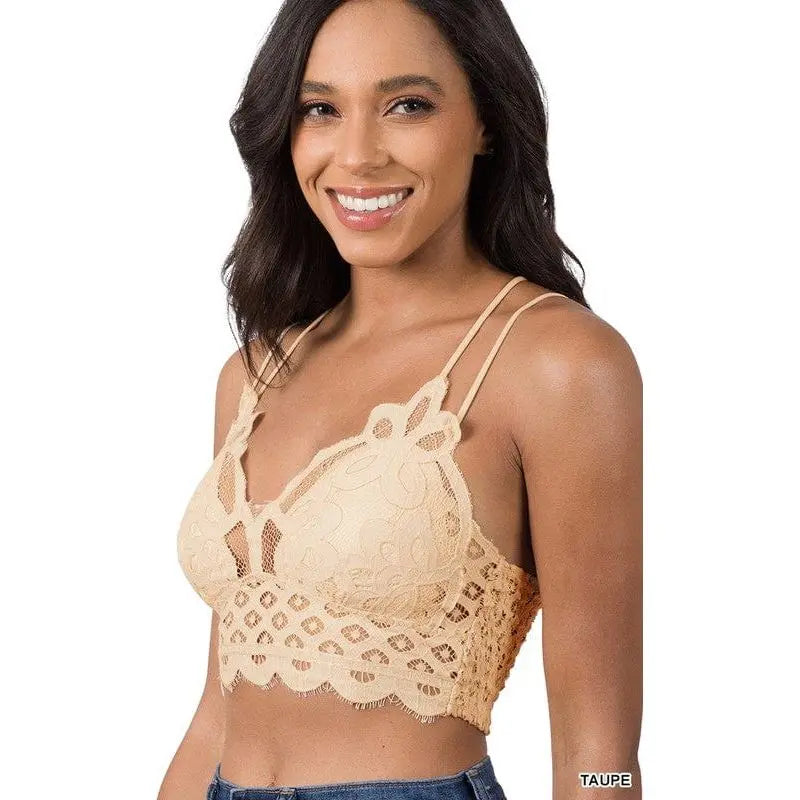 Crochet Lace Bralette With Bra Pads Zenana