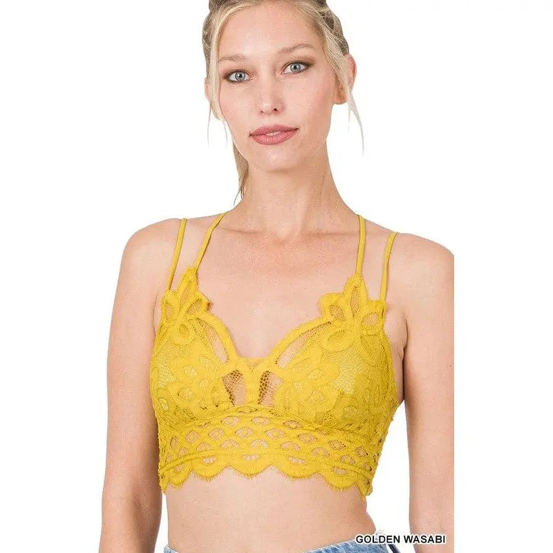 Crochet Lace Bralette With Bra Pads Zenana