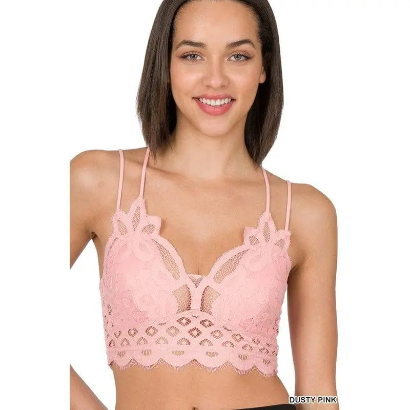 Crochet Lace Bralette With Bra Pads Zenana