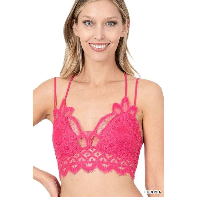 Crochet Lace Bralette With Bra Pads Zenana