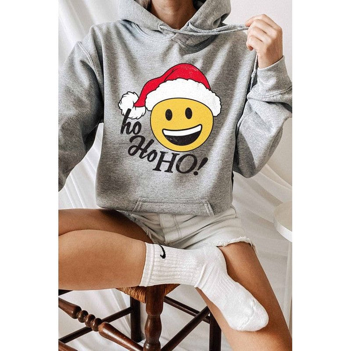 Smiley santa graphic hoodie