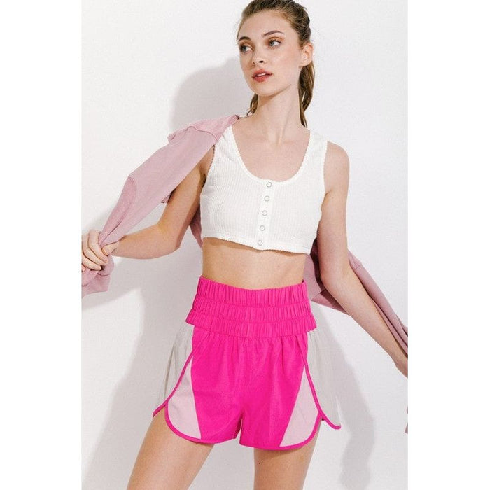 Color-block activewear shorts