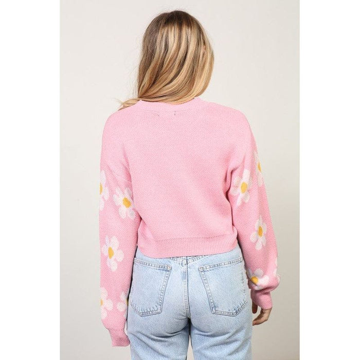 daisy print sweater